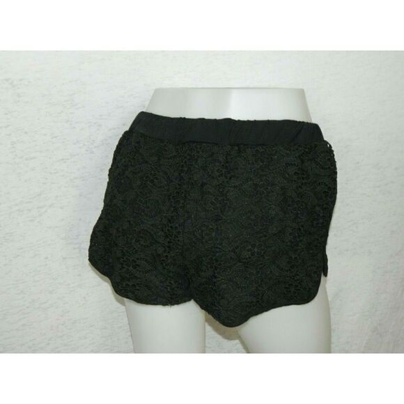 Pol Clothing Shorts Black Crochet Drawstring‎ - Picture 2 of 6